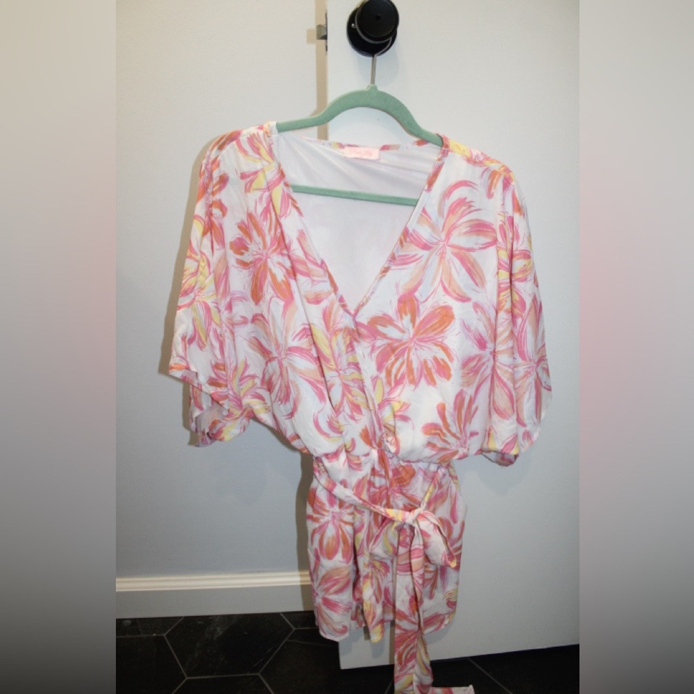 Pink Lily “Meet Me In The Tropics” Kimono Romper – Small